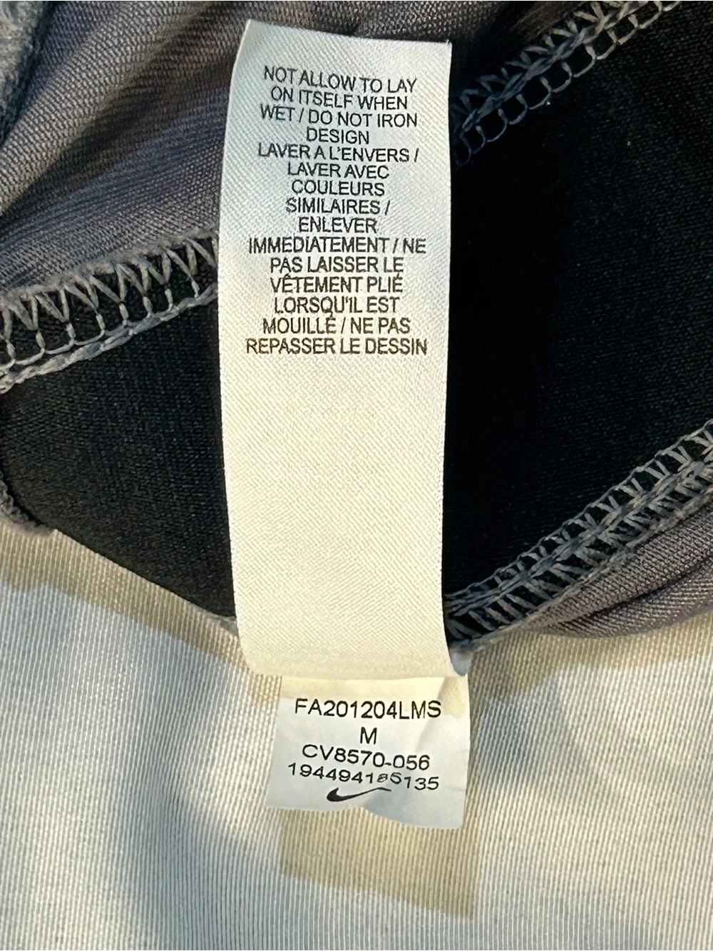 Nike Air Logo Sportswear Leggings Women's Size M Gray Pants CV8570-056